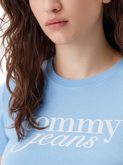 TH JEANS Cotton T-shirt with logo print sugarplum blue - T-shirt