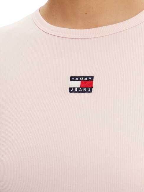 TH JEANS Ribbed short-sleeved T-shirt precious pink - T-shirt