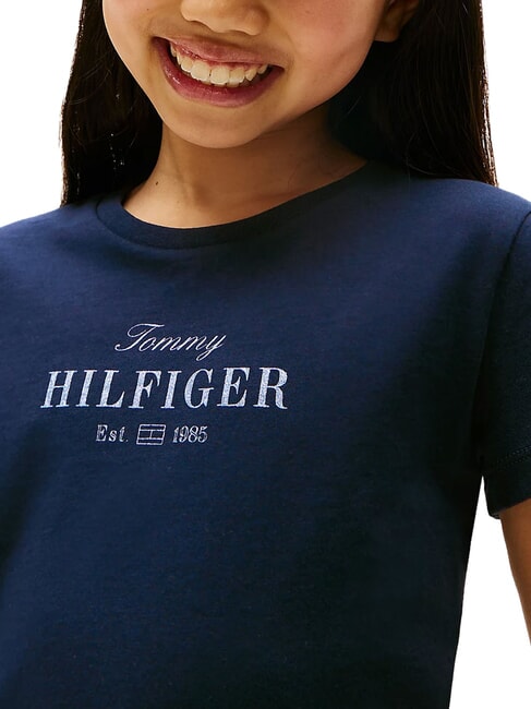 KIDS BIMBA Glitter print cotton T-shirt dark night navy - Child T-shirt