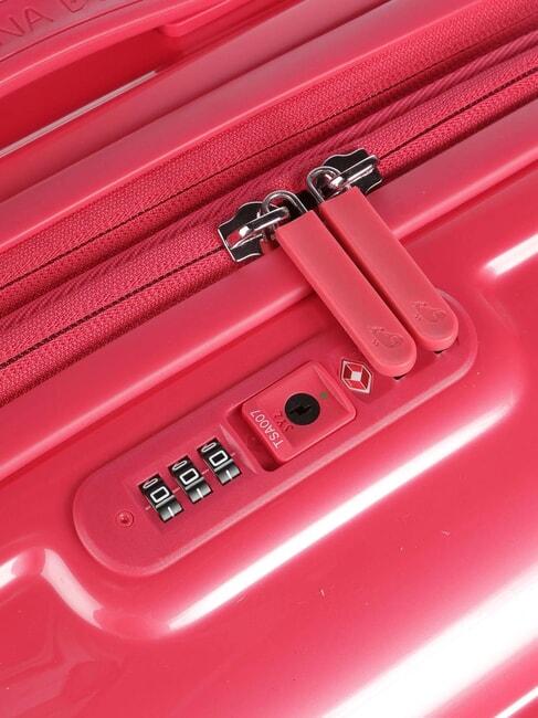 LOGODUCK+ METAL  Medium Trolley, Expandable raspberry - Rigid Trolley Cases