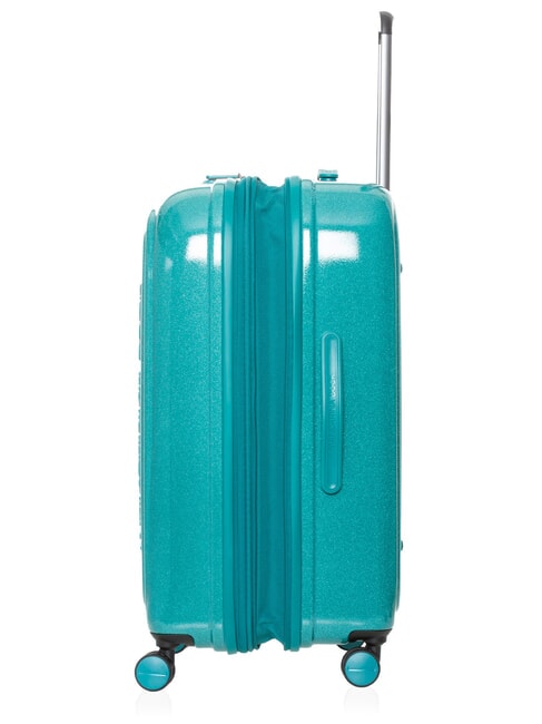 LOGODUCK Medium Trolley, Expandable glitter green - Rigid Trolley Cases