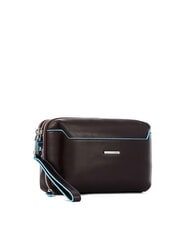 PIQUADRO BLUE SQUARE Leather Card Holder Pouch MAHOGANY - Men&rsquo;s Wallets - 2