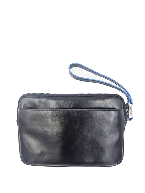 BLUE SQUARE Leather Card Holder Pouch Black - Men&rsquo;s Wallets