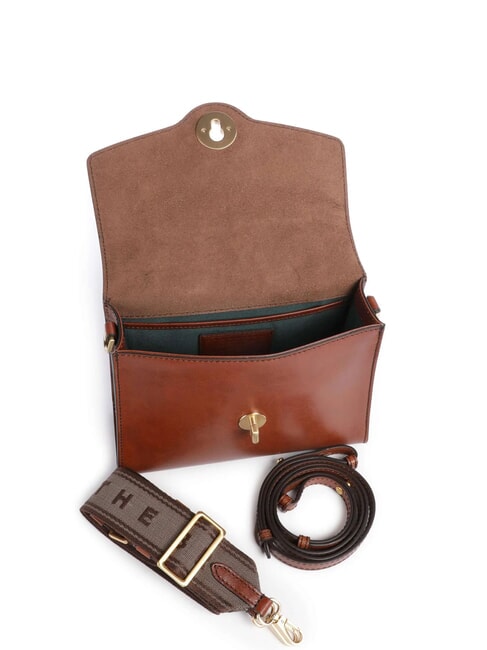 IRENE Shoulder bag, in leather BROWN - Women&rsquo;s Bags