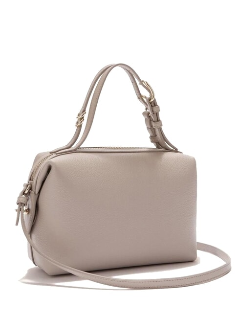 DOUBLE Leather satchel bag with shoulder strap linen - Women&rsquo;s Bags