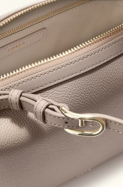 DOUBLE Leather satchel bag with shoulder strap linen - Women&rsquo;s Bags