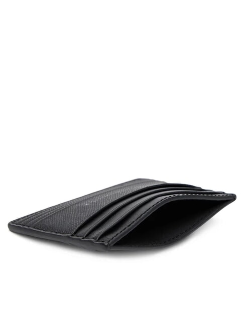 TH BUSINESS Flat saffiano leather card holder black - Men&rsquo;s Wallets