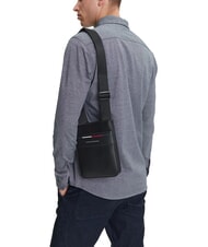 TOMMY HILFIGER TH FOUNDATION Small flat nylon bag black - Over-the-shoulder Bags for Men - 5