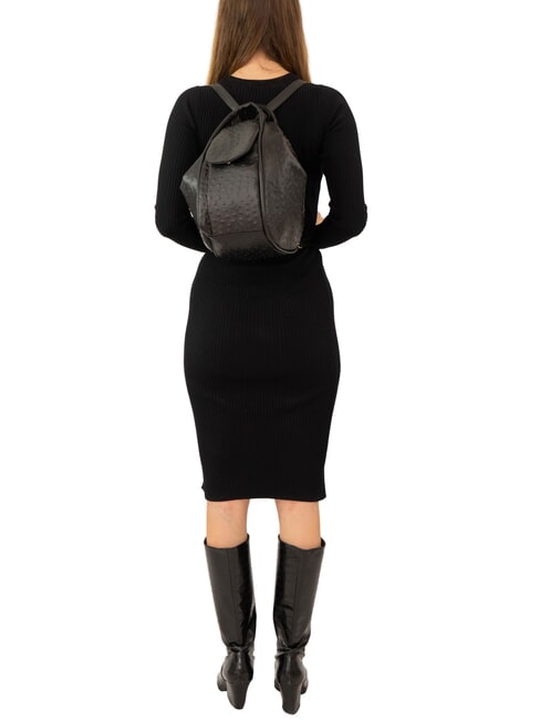 TRIO Ostrich leather backpack black ostrich - Women&rsquo;s Bags