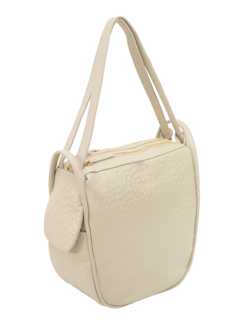TRIO Ostrich leather backpack white ostrich - Women&rsquo;s Bags