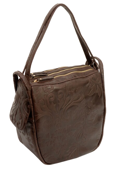 TRIO Damask leather satchel backpack damask brown - Women&rsquo;s Bags