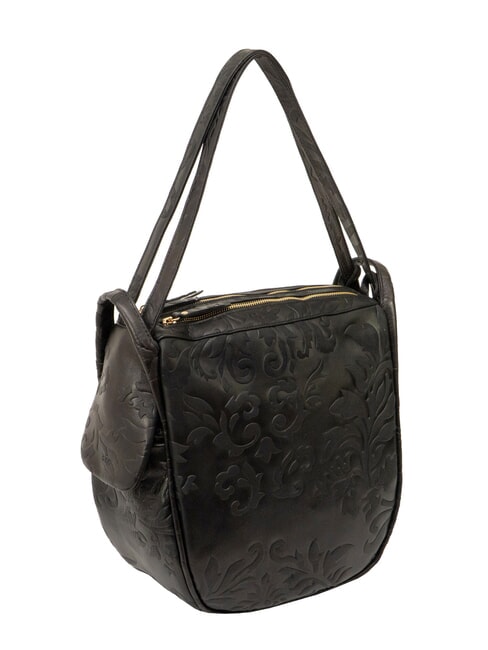 TRIO Damask leather satchel backpack black damask - Women&rsquo;s Bags