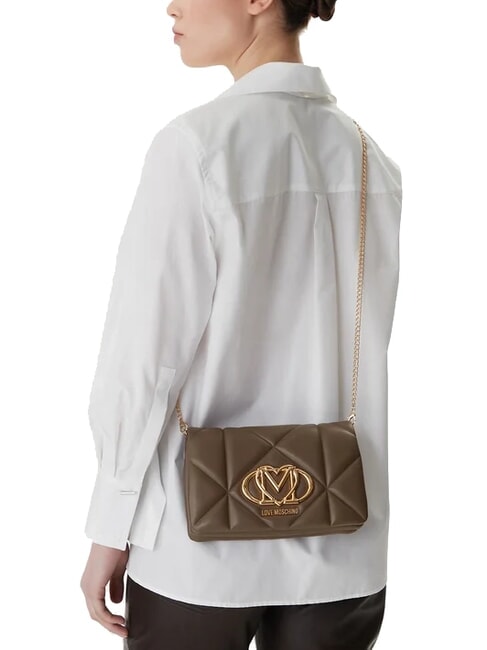 EMBOSSED Shoulder bag with flap mud - Women&rsquo;s Bags