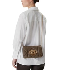 LOVE MOSCHINO EMBOSSED Shoulder bag with flap mud - Women&rsquo;s Bags - 5