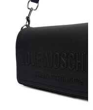 LOVE MOSCHINO SIGNATURE LOVE Shoulder bag with flap Black - Women&rsquo;s Bags - 3
