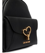 LOVE MOSCHINO HEART TURNLOCK Backpack with pocket Black - Women&rsquo;s Bags - 4