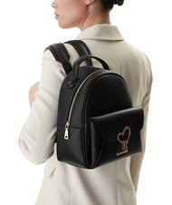 LOVE MOSCHINO HEART TURNLOCK Backpack with pocket Black - Women&rsquo;s Bags - 5