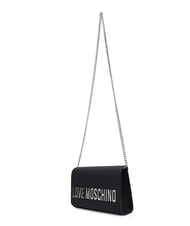 LOVE MOSCHINO SMART DAILY Clutch bag with chain shoulder strap black lacquer - Women&rsquo;s Bags - 4