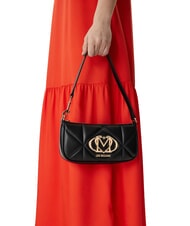 LOVE MOSCHINO EMBOSSED Small shoulder bag Black - Women&rsquo;s Bags - 5