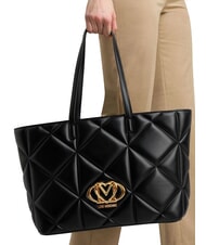 LOVE MOSCHINO EMBOSSED Shoulder shopping bag Black - Women&rsquo;s Bags - 5