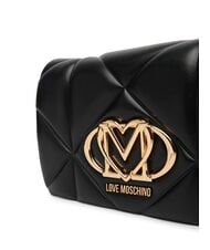 LOVE MOSCHINO EMBOSSED Shoulder bag with flap Black - Women&rsquo;s Bags - 3