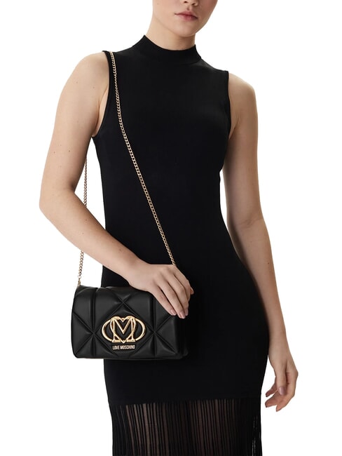 EMBOSSED Shoulder bag with flap Black - Women&rsquo;s Bags