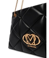LOVE MOSCHINO EMBOSSED Shoulder bag with chain handles Black - Women&rsquo;s Bags - 3