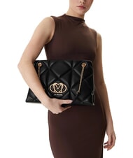 LOVE MOSCHINO EMBOSSED Shoulder bag with chain handles Black - Women&rsquo;s Bags - 5