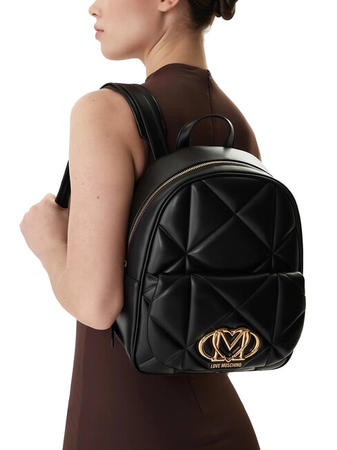 EMBOSSED Backpack with pocket Black - Women&rsquo;s Bags