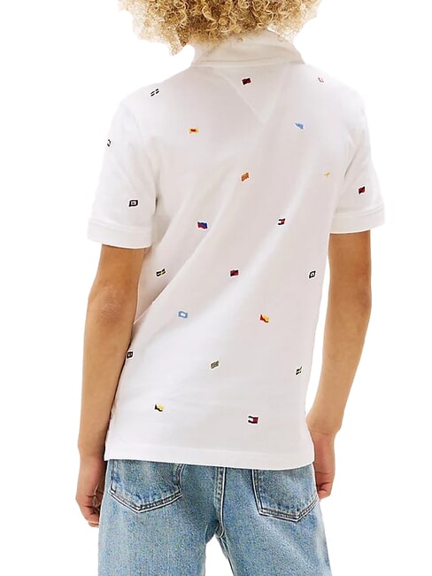 TH KIDS Children's short-sleeved polo shirt with embroidery white - Child T-shirt