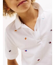 TOMMY HILFIGER TH KIDS Children's short-sleeved polo shirt with embroidery white - Child T-shirt - 3