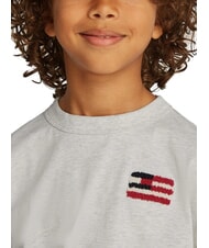 TOMMY HILFIGER TH KIDS Short-sleeved T-shirt with flag snow white heather - Child T-shirt - 3