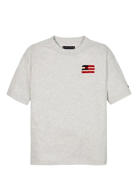 TH KIDS Short-sleeved T-shirt with flag snow white heather - Child T-shirt