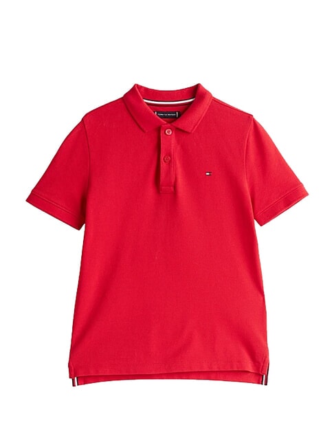 TH KIDS Short-sleeved cotton polo shirt primary red - Child T-shirt