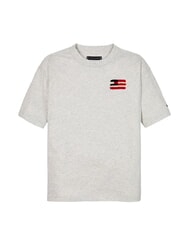 TOMMY HILFIGER TH KIDS Short-sleeved T-shirt with flag snow white heather - Child T-shirt - 4