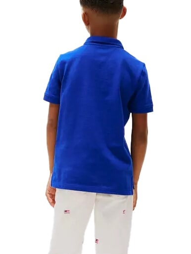 TH KIDS Short-sleeved cotton polo shirt wedge blue - Child T-shirt