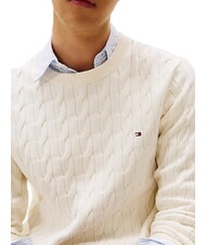 TOMMY HILFIGER TH  Crew neck sweater ivory petal - Men's Sweaters - 3