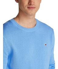 TOMMY HILFIGER TH JEANS  Cotton crewneck sugarplum blue - Men's Sweaters - 3
