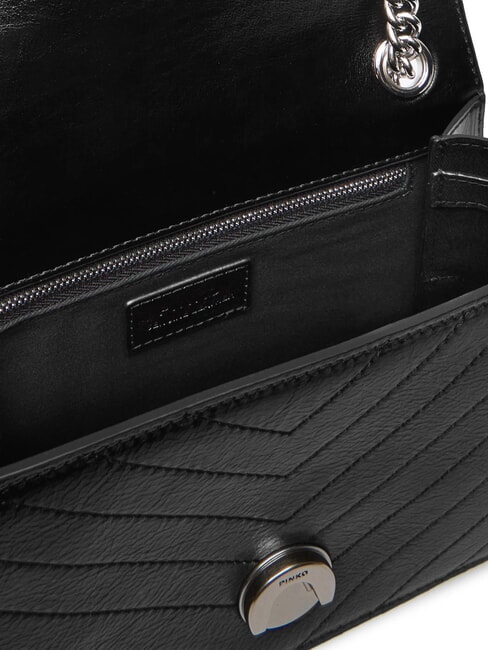 LOVE ONE LIGHT Mini quilted leather bag black limousine - matt silver - Women&rsquo;s Bags