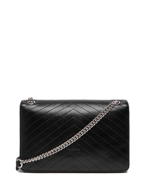 LOVE ONE LIGHT Medium quilted leather bag black limousine - matt silver - Women&rsquo;s Bags