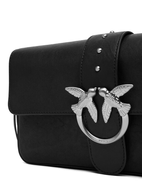 LOVE ONE Leather shoulder bag black limousine - matt silver - Women&rsquo;s Bags