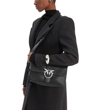 PINKO LOVE ONE Leather shoulder bag black limousine - matt silver - Women&rsquo;s Bags - 6