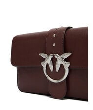 PINKO LOVE ONE Leather shoulder bag brown chestnut matt silver - Women&rsquo;s Bags - 3