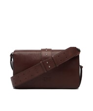 PINKO LOVE ONE Leather shoulder bag brown chestnut matt silver - Women&rsquo;s Bags - 4