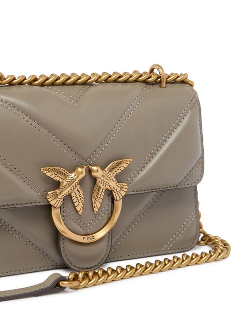 LOVE ONE MINI Leather shoulder bag walnut-antique gold - Women&rsquo;s Bags