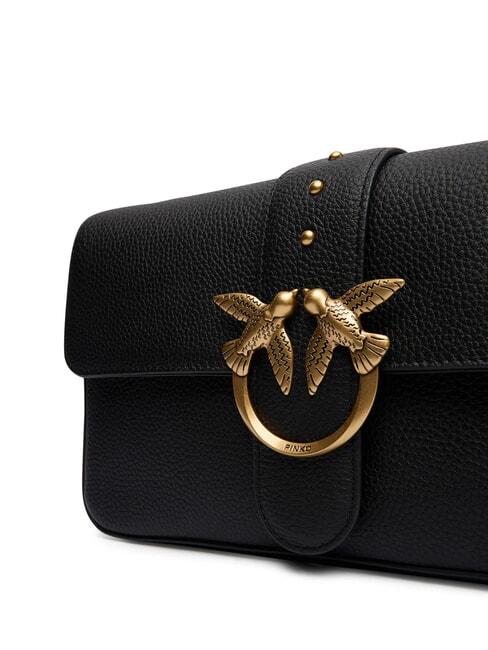 LOVE ONE Leather shoulder bag with flap black-antique gold - Women&rsquo;s Bags