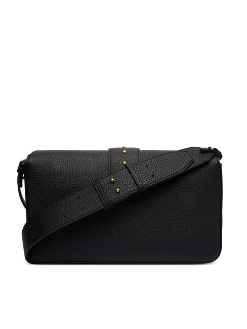 LOVE ONE Leather shoulder bag with flap black-antique gold - Women&rsquo;s Bags