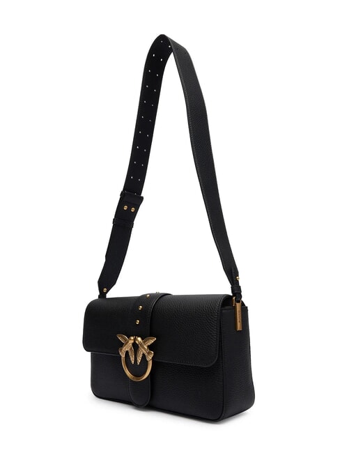 LOVE ONE Leather shoulder bag with flap black-antique gold - Women&rsquo;s Bags