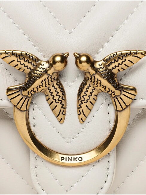 LOVE ONE Chevron leather clutch silk white-antique gold - Women&rsquo;s Bags