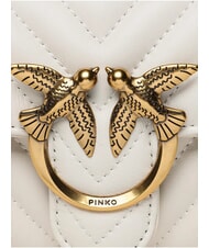 PINKO LOVE ONE Chevron leather clutch silk white-antique gold - Women&rsquo;s Bags - 4